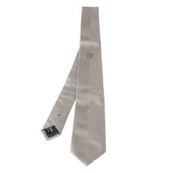 Giorgio Armani Grey Micro Rib Silk Tie