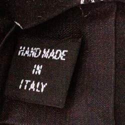 Pre Owned Giorgio Armani Black Logo Jacquard Silk Tie