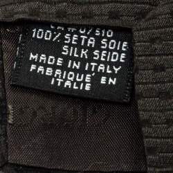 Pre Owned Giorgio Armani Dark Green Geometric Detail Silk Traditional Tie