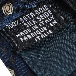 Pre Owned Giorgio Armani Navy Blue Silk Jacquard Tie