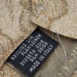 Pre Owned Giorgio Armani Floral Linen Silk Tie