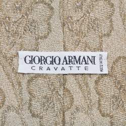 Pre Owned Giorgio Armani Floral Linen Silk Tie