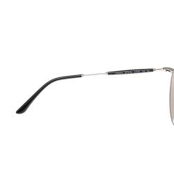 Giorgio Armani Matte Silver/Grey Mirrored AR 6075 Aviator Sunglasses
