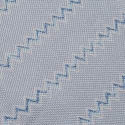 Giorgio Armani Blue Zig Zag Pattern Jacquard Silk Tie