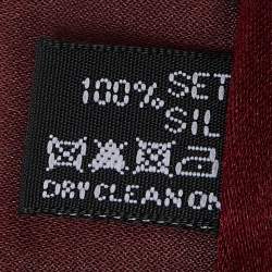 Pre Owned Giorgio Armani Burgundy Dot Pattern Silk Jacquard Tie