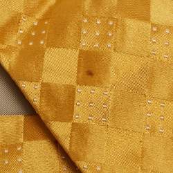 Giorgio Armani Yellow Patterned Silk Traditional Tie
