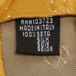 Giorgio Armani Yellow Patterned Silk Traditional Tie