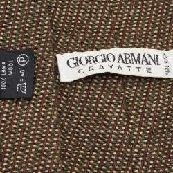 Giorgio Armani Vintage Brown Wool Knitted Traditional Tie