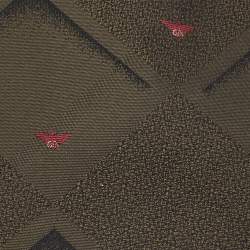 Pre Owned Giorgio Armani Vintage Dark Green Patterned Silk Tie