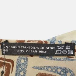 Giorgio Armani Vintage Khaki Printed Silk Tie
