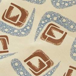 Giorgio Armani Vintage Khaki Printed Silk Tie