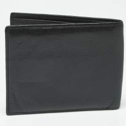 Pre Owned Giorgio Armani Black Leather Bifold Wallet