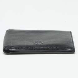 Pre Owned Giorgio Armani Black Leather Bifold Wallet