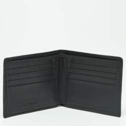 Pre Owned Giorgio Armani Black Leather Bifold Wallet