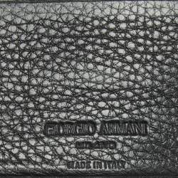 Pre Owned Giorgio Armani Black Leather Bifold Wallet