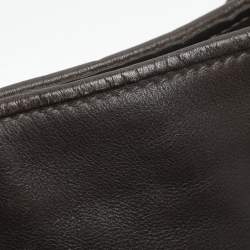 Pre Owned Giorgio Armani Brown Leather Messengers Bag