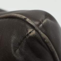 Pre Owned Giorgio Armani Brown Leather Messengers Bag