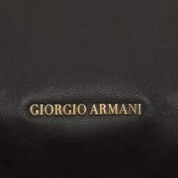 Pre Owned Giorgio Armani Brown Leather Messengers Bag
