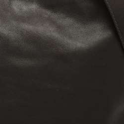 Pre Owned Giorgio Armani Brown Leather Messengers Bag