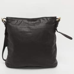 Pre Owned Giorgio Armani Brown Leather Messengers Bag