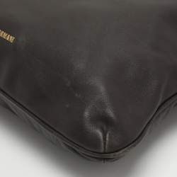 Pre Owned Giorgio Armani Brown Leather Messengers Bag