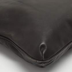 Pre Owned Giorgio Armani Brown Leather Messengers Bag