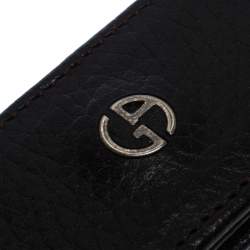 Giorgio Armani Dark Brown Leather Magnet Money Clip
