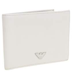 Giorgio Armani Grey Leather Bifold Wallet