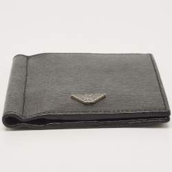 Giorgio Armani Black Leather Logo Bifold Wallet