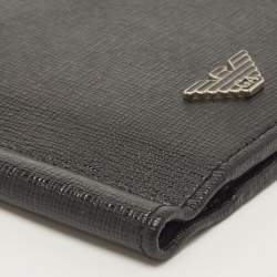 Giorgio Armani Black Leather Logo Bifold Wallet