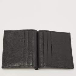 Giorgio Armani Black Leather Logo Bifold Wallet