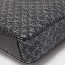 Giorgio Armani Black/Dark Grey Jacquard Coated Canvas Briefcase