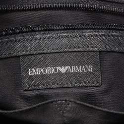 Giorgio Armani Black/Dark Grey Jacquard Coated Canvas Briefcase
