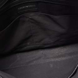 Giorgio Armani Black/Dark Grey Jacquard Coated Canvas Briefcase