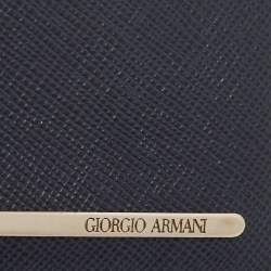Giorgio Armani Navy Blue Leather Card Holder