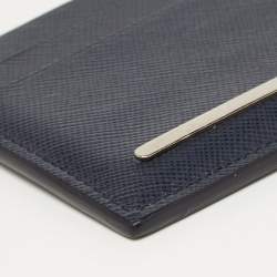 Giorgio Armani Navy Blue Leather Card Holder