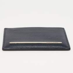 Giorgio Armani Navy Blue Leather Card Holder
