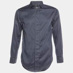 Giorgio Armani Grey Patterned Cotton Buttoned Up Shirt M