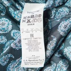 Giorgio Armani Green Paisley Print Silk Buttoned Up Shirt M