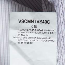 Pre Owned Giorgio Armani White Striped Cotton Long Sleeve Shirt S