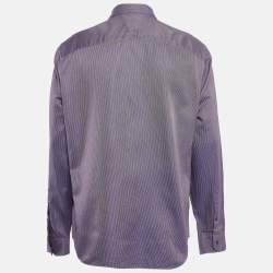 Giorgio Armani Purple Pattern Cotton Button Up Shirt XXXL
