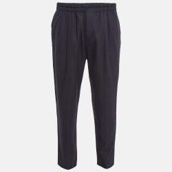 Giorgio Armani Navy Blue Wool Elasticated Waist Pants L