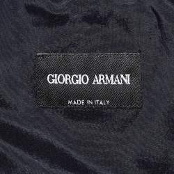 Giorgio Armani Navy Blue Wool Elasticated Waist Pants L