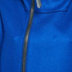 Giorgio Armani Blue Virgin Wool Zip-Up High Neck Coat XL