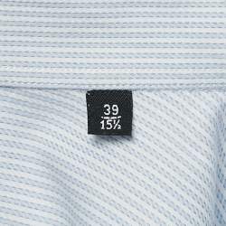 Giorgio Armani Blue Stripe Cotton Button Front Shirt M