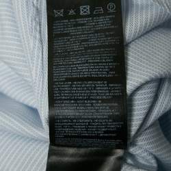 Giorgio Armani Blue Stripe Cotton Button Front Shirt M