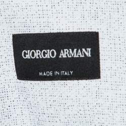 Pre Owned Giorgio Armani White Speckle Print Cotton Long Sleeve Shirt M