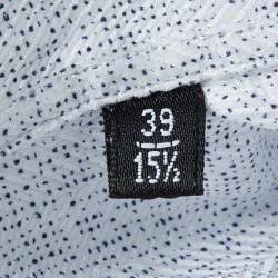 Pre Owned Giorgio Armani White Speckle Print Cotton Long Sleeve Shirt M