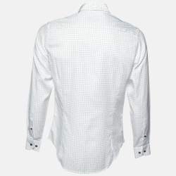 Giorgio Armani White Patterned Cotton Shirt M