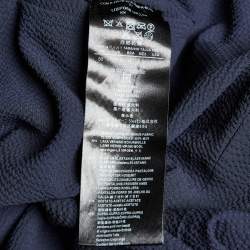 Giorgio Armani Navy Blue Textured Wool Trousers L